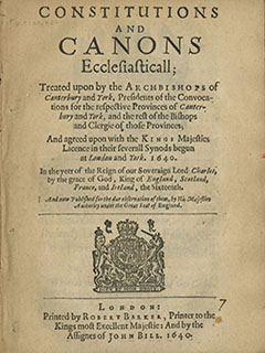 Digital scan of the material, titled: Constitutions and Canons