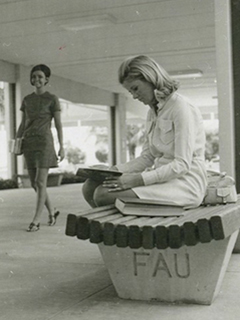 Photograph of students on the FAU Breezeway