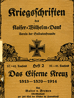 Image of the title page from a Kriegsschriften pamphlet