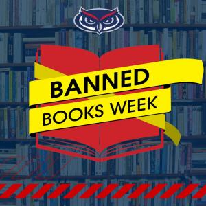 Banned Books Week Logo and FAU Logo