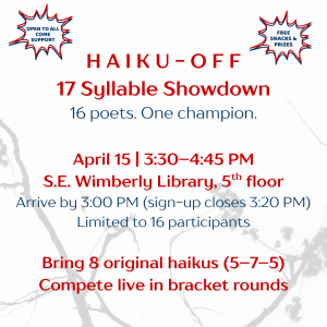 Enter to Compete in a Haiku-Off | 4/15