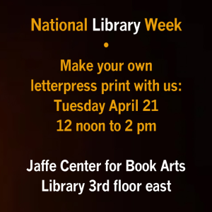 Letterpress: Create Your Own Print | 4/21